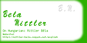 bela mittler business card